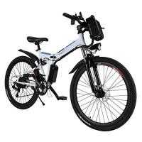 Meoket 26" Folding Electric Mountain Bike lithium tire  Large Capacity Removable Lithium-Ion Battery (36V 8AH) & Shimano Gear Super Lightweight Mountain Bicycle Downhill Bike (US STOCK) - B07DXQQRJZ
